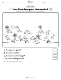 Kancil het dwerghert - Indonesisch afdrukbare werkblad voorbeeld