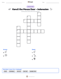 Kancil the Mouse Deer - Indonesian printable worksheet preview