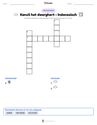 Kancil het dwerghert - Indonesisch afdrukbare werkblad voorbeeld