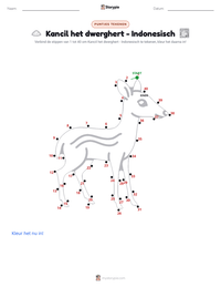 Kancil het dwerghert - Indonesisch afdrukbare werkblad voorbeeld