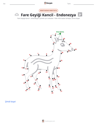 Fare Geyiği Kancil - Endonezya yazdırılabilir çalışma sayfası önizlemesi
