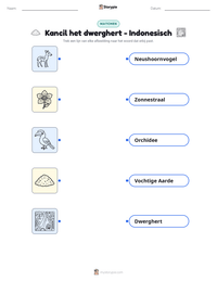 Kancil het dwerghert - Indonesisch afdrukbare werkblad voorbeeld