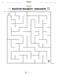 Kancil het dwerghert - Indonesisch afdrukbare werkblad voorbeeld