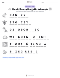 Podgląd drukowalnego arkusza ćwiczeń Kancil, Kanczyl indyjski - Indonezja