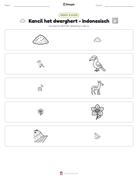 Kancil het dwerghert - Indonesisch afdrukbare werkblad voorbeeld