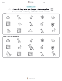 Kancil the Mouse Deer - Indonesian printable worksheet preview