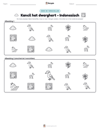Kancil het dwerghert - Indonesisch afdrukbare werkblad voorbeeld
