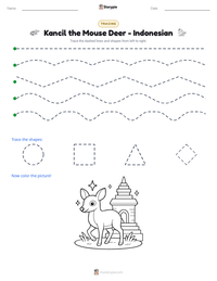 Kancil the Mouse Deer - Indonesian printable worksheet preview