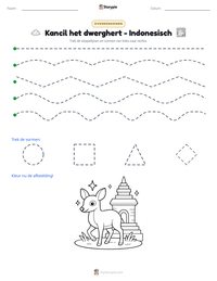 Kancil het dwerghert - Indonesisch afdrukbare werkblad voorbeeld