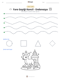 Fare Geyiği Kancil - Endonezya yazdırılabilir çalışma sayfası önizlemesi