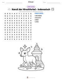 Kancil der Hirschferkel - Indonesisch druckbare Arbeitsblatt Vorschau