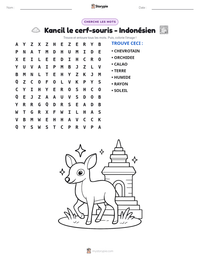 Aperçu de la feuille de travail imprimable Kancil le cerf-souris - Indonésien