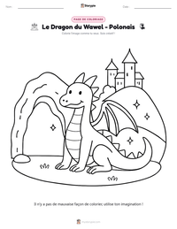 Aperçu de la feuille de travail imprimable Le Dragon du Wawel - Polonais