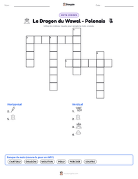 Aperçu de la feuille de travail imprimable Le Dragon du Wawel - Polonais