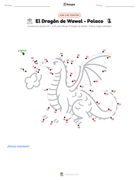 Vista previa de la hoja de trabajo imprimible de El Dragón de Wawel - Polaco