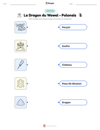 Aperçu de la feuille de travail imprimable Le Dragon du Wawel - Polonais