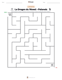 Aperçu de la feuille de travail imprimable Le Dragon du Wawel - Polonais
