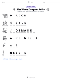 The Wawel Dragon - Polish printable worksheet preview