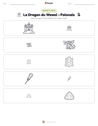Aperçu de la feuille de travail imprimable Le Dragon du Wawel - Polonais