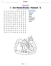 Der Wawel-Drache - Polnisch druckbare Arbeitsblatt Vorschau