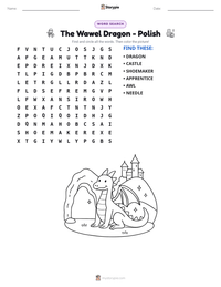 The Wawel Dragon - Polish printable worksheet preview
