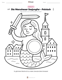 Die Warschauer Seejungfer - Polnisch druckbare Arbeitsblatt Vorschau