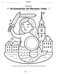 De Zeemeermin van Warschau - Pools afdrukbare werkblad voorbeeld