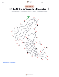 Aperçu de la feuille de travail imprimable La Sirène de Varsovie - Polonaise