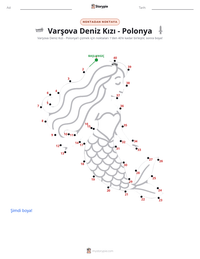 Varşova Deniz Kızı - Polonya yazdırılabilir çalışma sayfası önizlemesi
