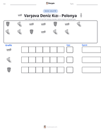 Varşova Deniz Kızı - Polonya yazdırılabilir çalışma sayfası önizlemesi