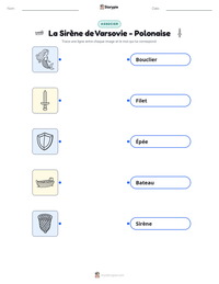 Aperçu de la feuille de travail imprimable La Sirène de Varsovie - Polonaise