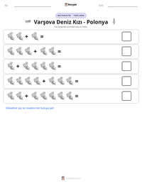 Varşova Deniz Kızı - Polonya yazdırılabilir çalışma sayfası önizlemesi