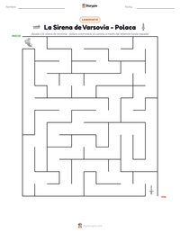 Vista previa de la hoja de trabajo imprimible de La Sirena de Varsovia - Polaca
