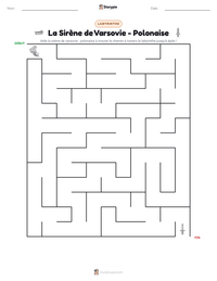 Aperçu de la feuille de travail imprimable La Sirène de Varsovie - Polonaise