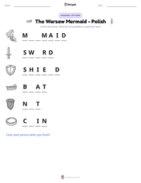 The Warsaw Mermaid - Polish printable worksheet preview