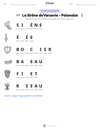 Aperçu de la feuille de travail imprimable La Sirène de Varsovie - Polonaise