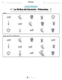 Aperçu de la feuille de travail imprimable La Sirène de Varsovie - Polonaise