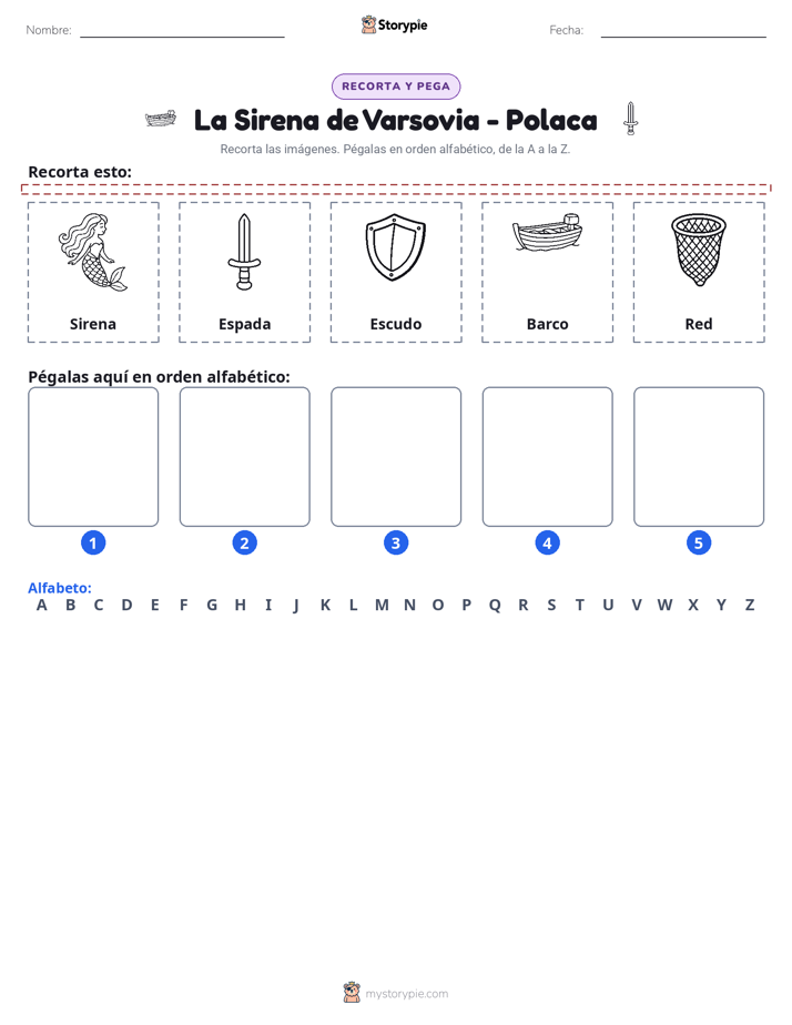 Cortar y Pegar el Alfabeto