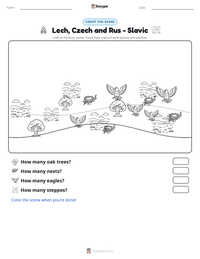 Lech, Czech and Rus - Slavic printable worksheet preview