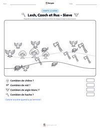 Aperçu de la feuille de travail imprimable Lech, Czech et Rus - Slave