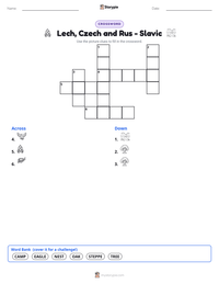 Lech, Czech and Rus - Slavic printable worksheet preview