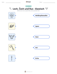 Lech, Čech und Rus - Slawisch druckbare Arbeitsblatt Vorschau