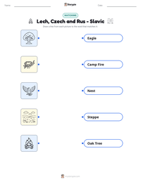 Lech, Czech and Rus - Slavic printable worksheet preview
