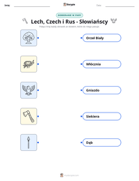 Podgląd drukowalnego arkusza ćwiczeń Lech, Czech i Rus - Słowiańscy