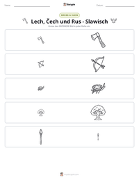 Lech, Čech und Rus - Slawisch druckbare Arbeitsblatt Vorschau