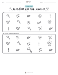 Lech, Čech und Rus - Slawisch druckbare Arbeitsblatt Vorschau