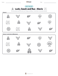Lech, Czech and Rus - Slavic printable worksheet preview