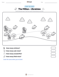 The Mitten - Ukrainian printable worksheet preview