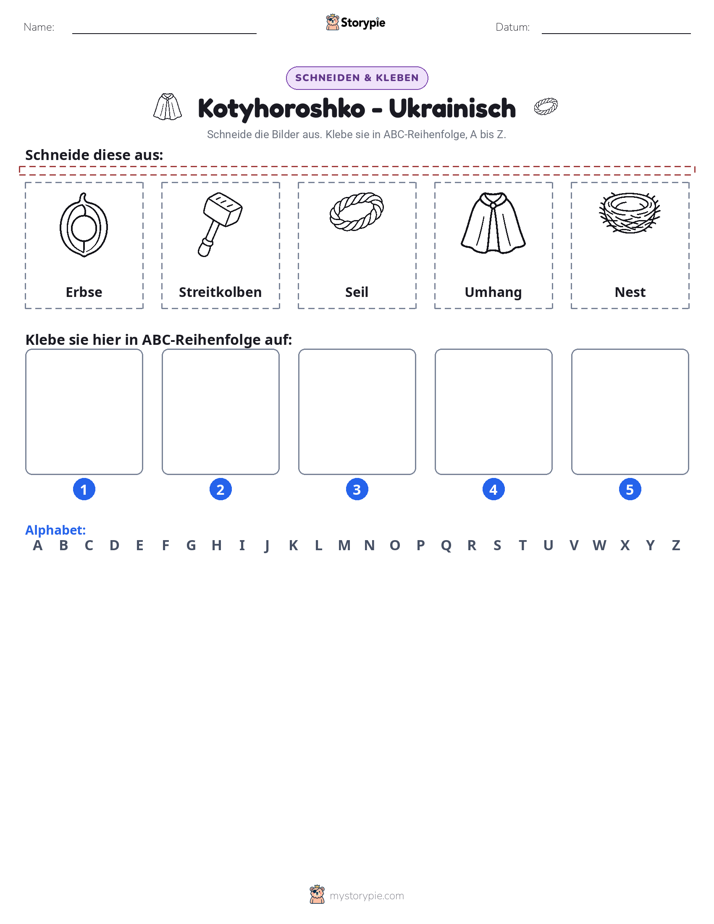 Schneiden & Einfügen Alphabet