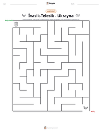 İvasik-Telesik - Ukrayna yazdırılabilir çalışma sayfası önizlemesi